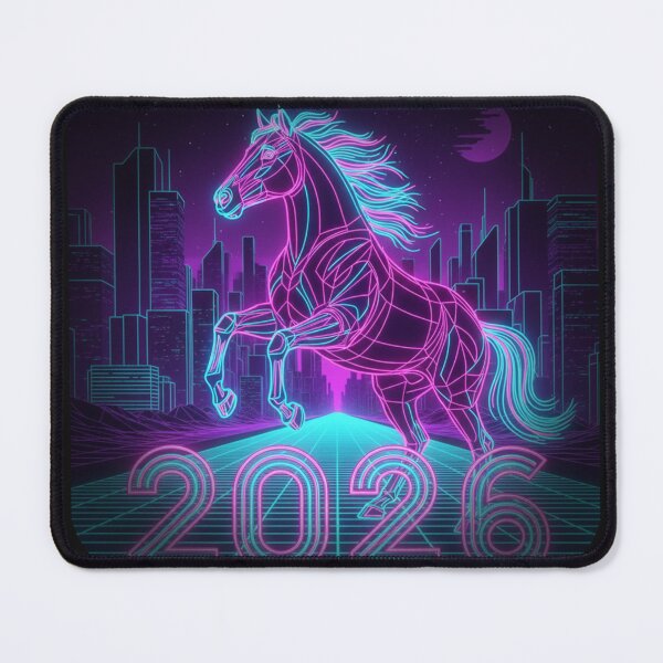 Item preview, 2026 Year of the Horse Neon | Retro Futuristic Horse Art designed and sold by RS-Globalist-.