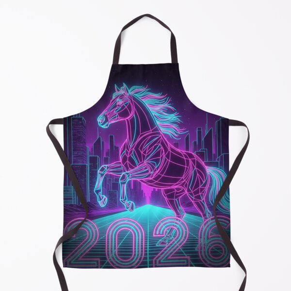 Item preview, 2026 Year of the Horse Neon | Retro Futuristic Horse Art designed and sold by RS-Globalist-.