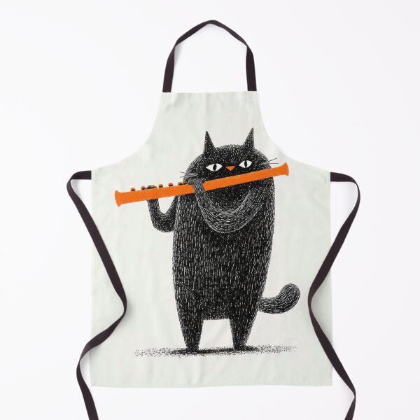 Item preview, Cat plays flute in creative design designed and sold by anytka.