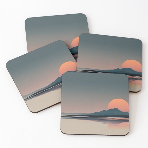Item preview, Sunset over the calm water and hills designed and sold by anytka.
