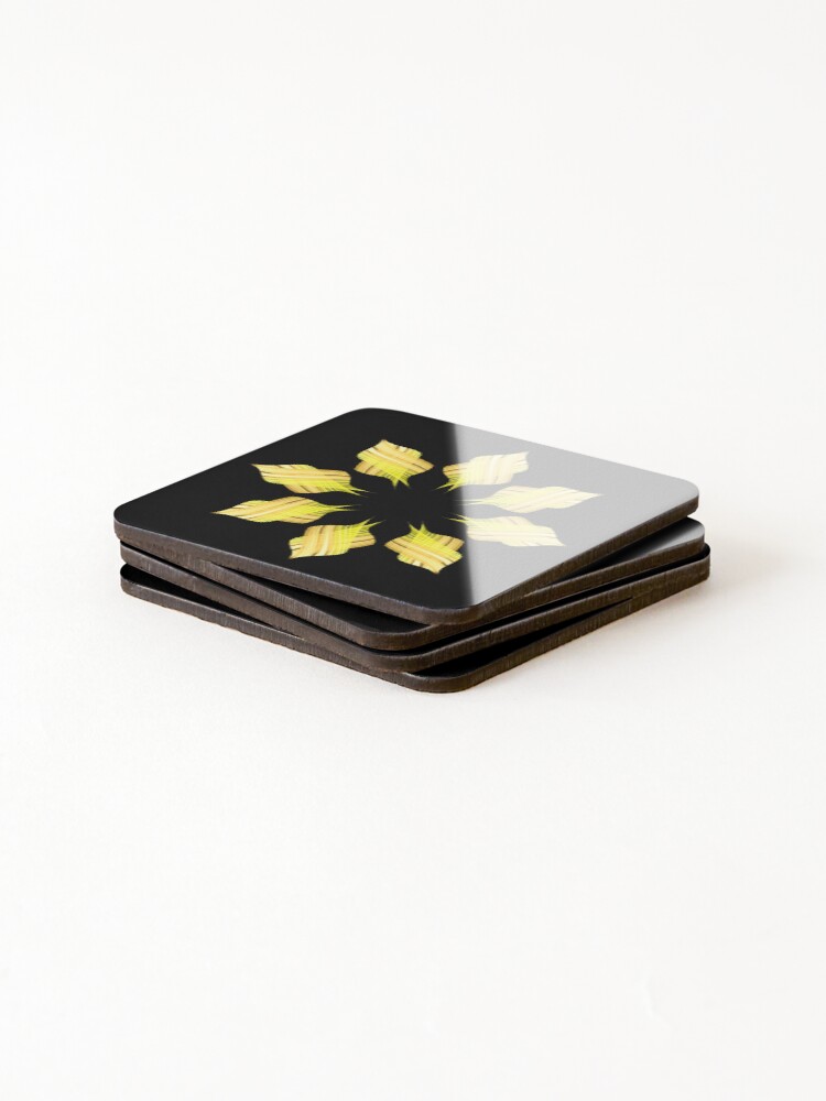 Thumbnail 4 of 5, Coasters (Set of 4), Yellow mandala designed and sold by RomeoAzahar.