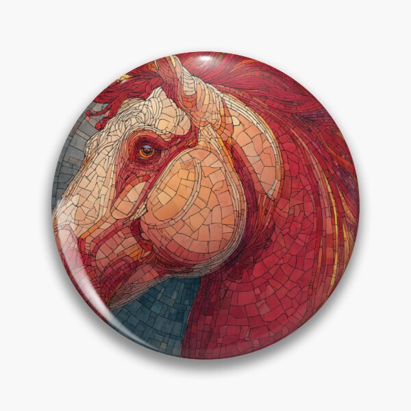 Item preview, Stained Glass Inspired Lunar Red Fire Horse 2026 designed and sold by GrinGalore.