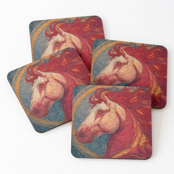 Item preview, Stained Glass Inspired Lunar Red Fire Horse 2026 designed and sold by GrinGalore.