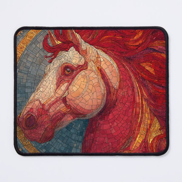 Item preview, Stained Glass Inspired Lunar Red Fire Horse 2026 designed and sold by GrinGalore.