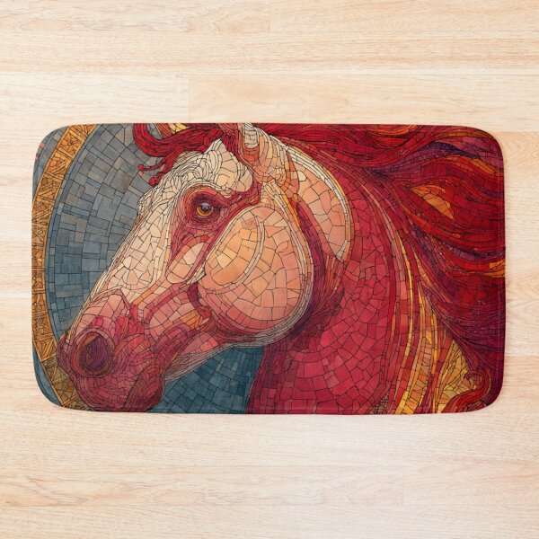 Item preview, Stained Glass Inspired Lunar Red Fire Horse 2026 designed and sold by GrinGalore.