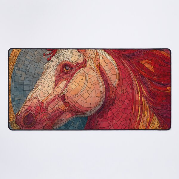 Item preview, Stained Glass Inspired Lunar Red Fire Horse 2026 designed and sold by GrinGalore.