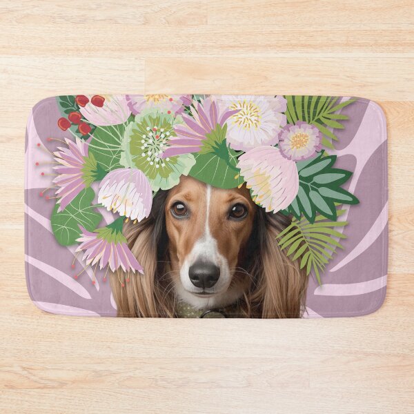 Item preview, Saluki dog with flower headpiece designed and sold by FlowerFolie.
