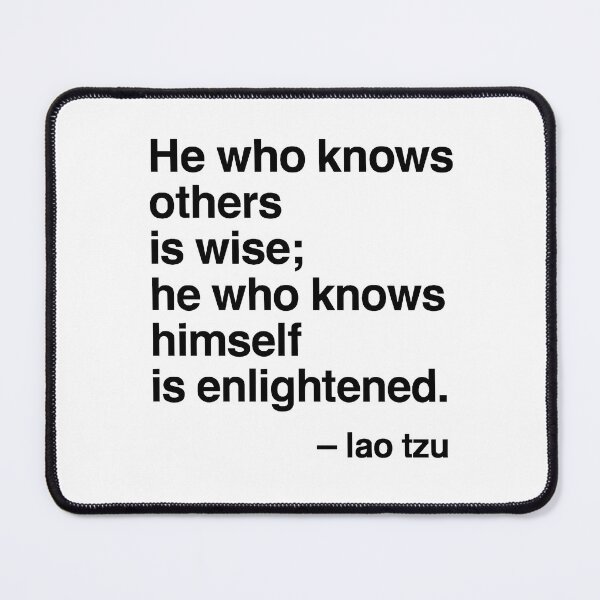 Item preview, Self-Knowledge – Lao Tzu Philosophy (Black Font) designed and sold by TshirtsLabs.