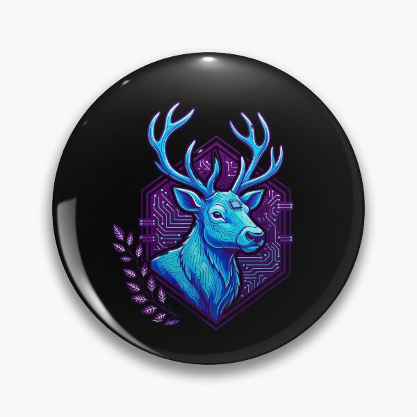 Item preview, Cyber Deer Tech Art - Futuristic Neon Circuit Stag Illustration designed and sold by AbulailArt.