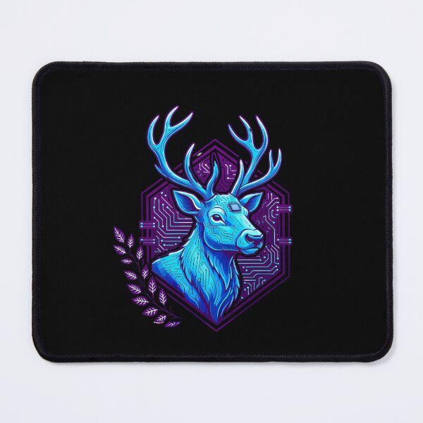 Item preview, Cyber Deer Tech Art - Futuristic Neon Circuit Stag Illustration designed and sold by AbulailArt.