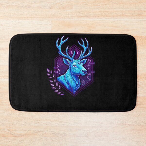 Item preview, Cyber Deer Tech Art - Futuristic Neon Circuit Stag Illustration designed and sold by AbulailArt.