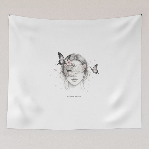 Item preview, Hidden Bloom Mask T-Shirt – Floral Butterfly Aesthetic Art Tee designed and sold by KDesignCrafts.