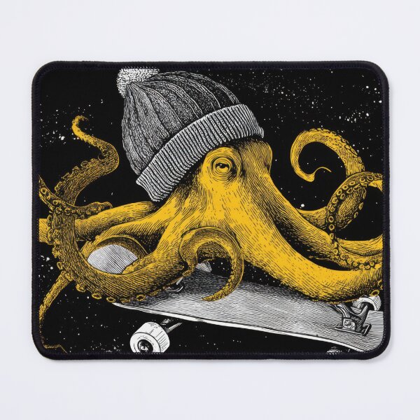 Item preview, Octopus skateboarding with hat designed and sold by anytka.