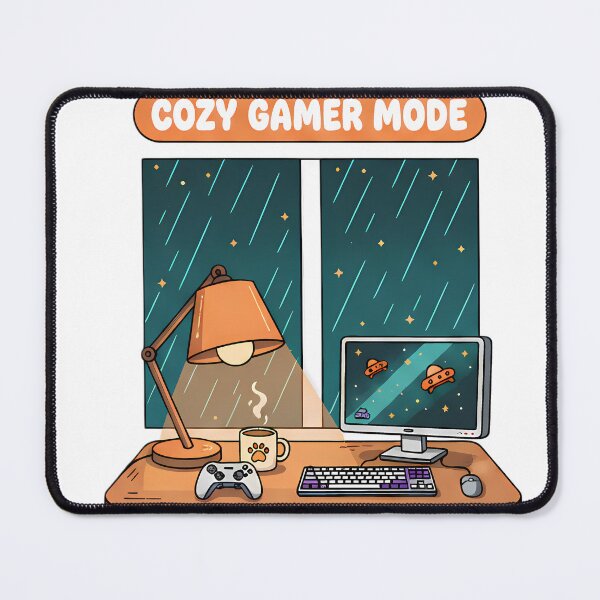 Item preview, Cozy Gamer Mode – Rainy Night Gaming Setup  designed and sold by CryptoCactus.