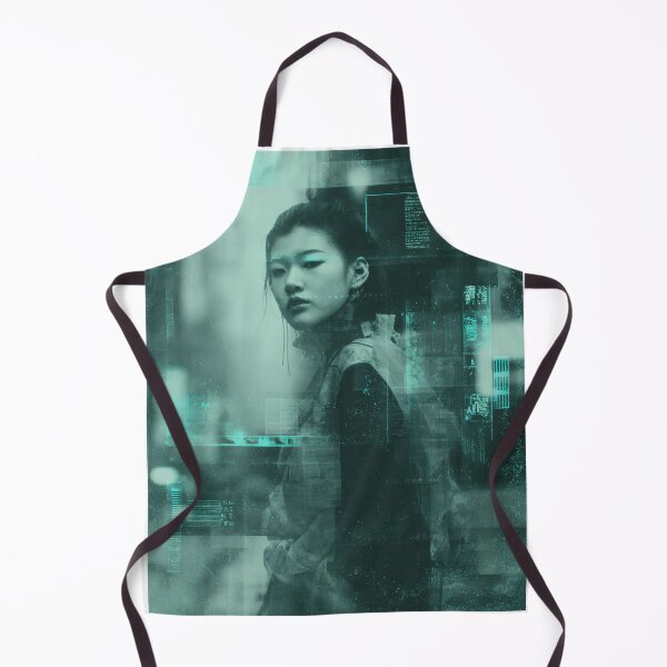 Item preview, Signal Fade Liminal Cyberpunk Glitch Portrait Art Print designed and sold by WartonnoArt.