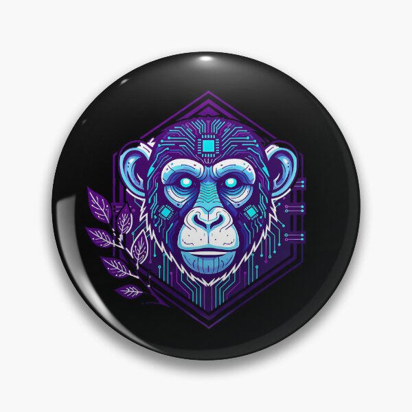 Item preview, Cyber Chimpanzee Tech Art - Futuristic Neon Circuit Primate Illustration designed and sold by AbulailArt.