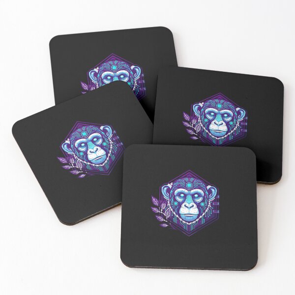 Item preview, Cyber Chimpanzee Tech Art - Futuristic Neon Circuit Primate Illustration designed and sold by AbulailArt.