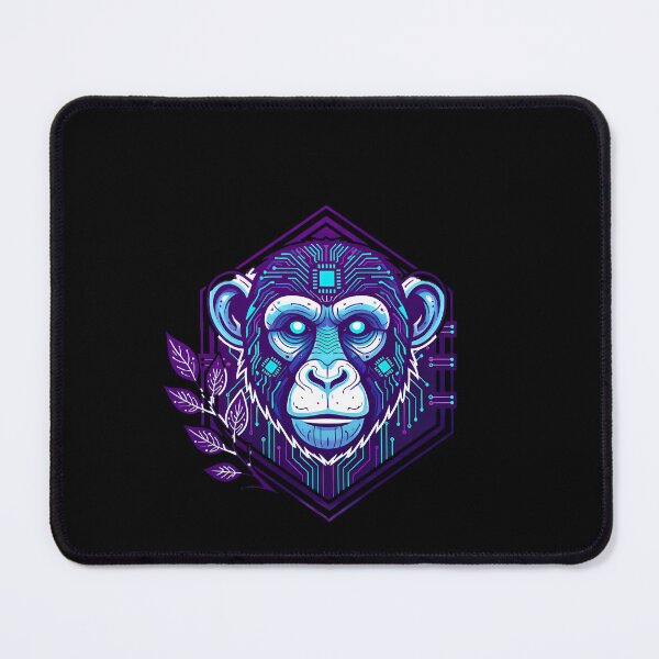 Item preview, Cyber Chimpanzee Tech Art - Futuristic Neon Circuit Primate Illustration designed and sold by AbulailArt.