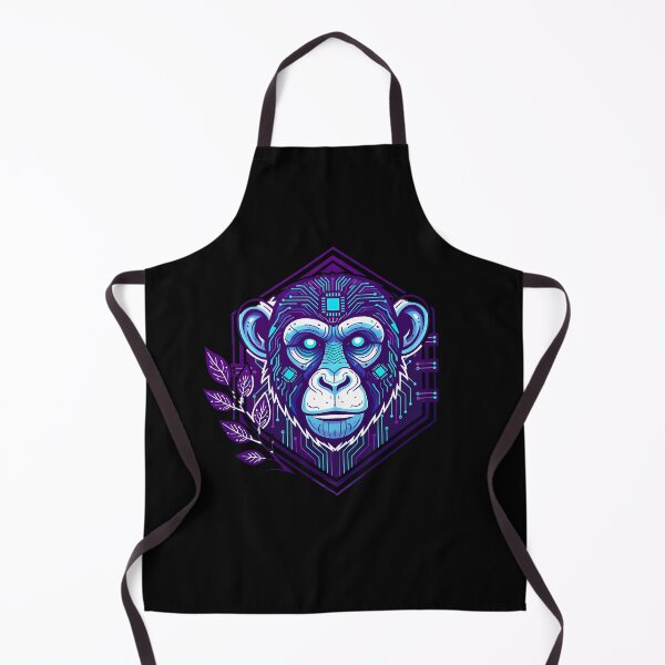 Item preview, Cyber Chimpanzee Tech Art - Futuristic Neon Circuit Primate Illustration designed and sold by AbulailArt.
