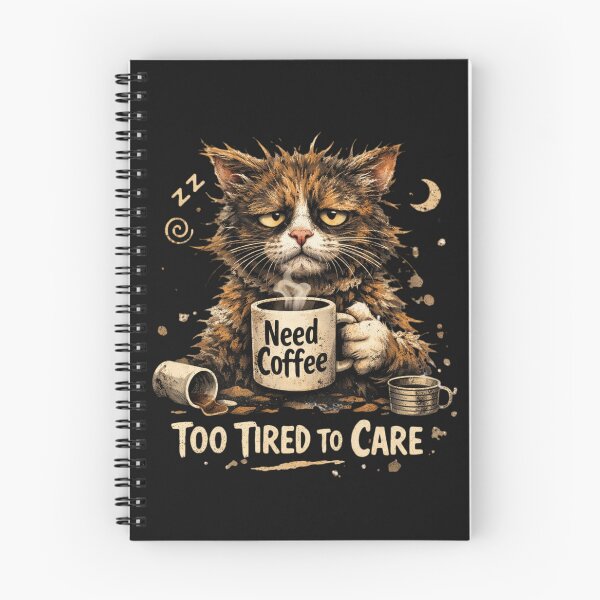 Item preview, disheveled cat with coffee cup designed and sold by Nasihasi.