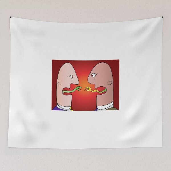 Item preview, Satirical Illustration of Heated Argument with Snakes designed and sold by Miro’s Twisted Ink.