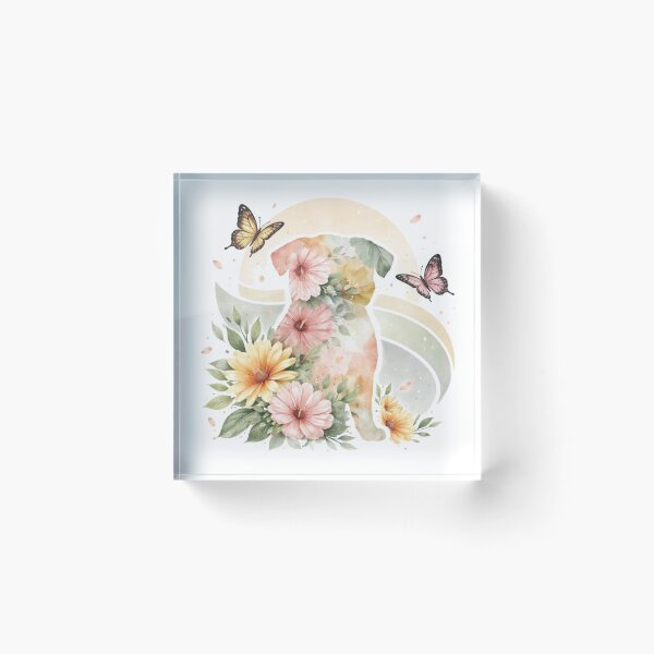 Item preview, Floral Dog Watercolor T-Shirt – Cute Nature Art Graphic Tee designed and sold by KDesignCrafts.