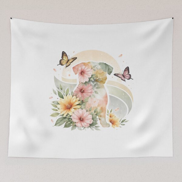 Item preview, Floral Dog Watercolor T-Shirt – Cute Nature Art Graphic Tee designed and sold by KDesignCrafts.
