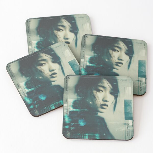 Item preview, Fashion Signal Fade Liminal Cyberpunk Glitch Portrait Art Print designed and sold by WartonnoArt.
