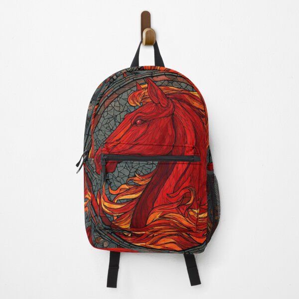 Item preview, Stained Glass Inspired Red Fire Horse Art designed and sold by GrinGalore.