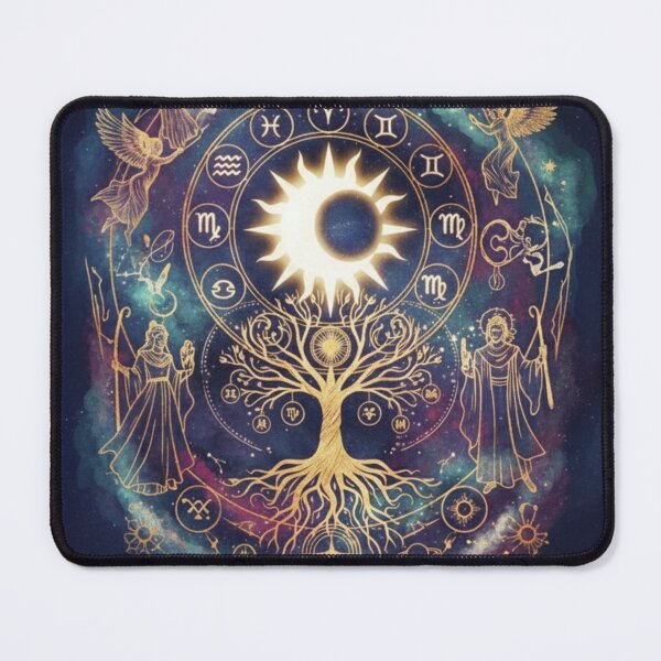 Item preview, Midnight Galaxy Zodiac Chart • Celestial Tree of Life Astrology Wall Art designed and sold by OddballObjects.