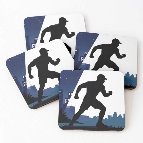 Item preview, Night Runner Silhouette – Urban Fitness Illustration designed and sold by myforestfog.
