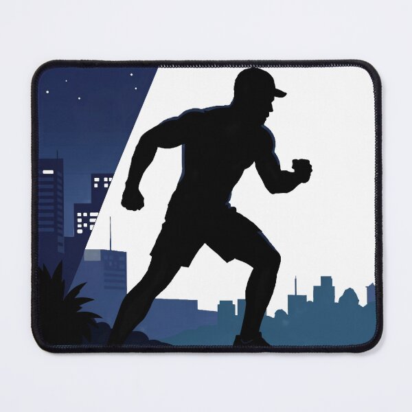 Item preview, Night Runner Silhouette – Urban Fitness Illustration designed and sold by myforestfog.