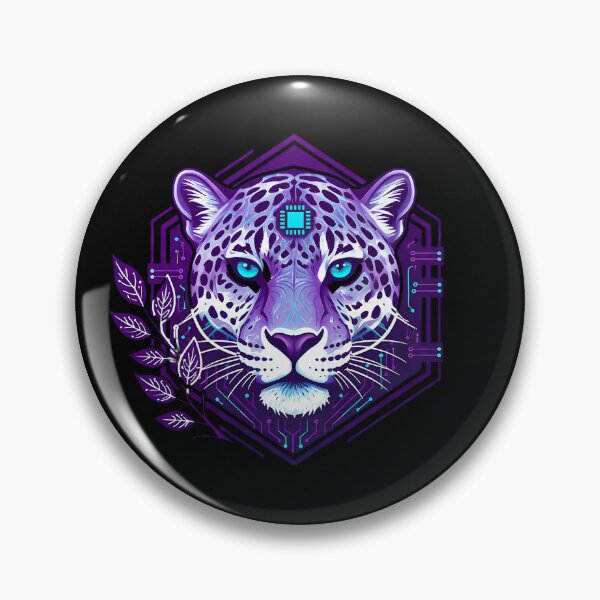 Item preview, Cyber Leopard Tech Art - Futuristic Neon Circuit Predator Illustration designed and sold by AbulailArt.