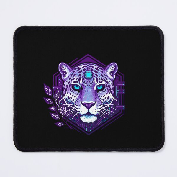 Item preview, Cyber Leopard Tech Art - Futuristic Neon Circuit Predator Illustration designed and sold by AbulailArt.