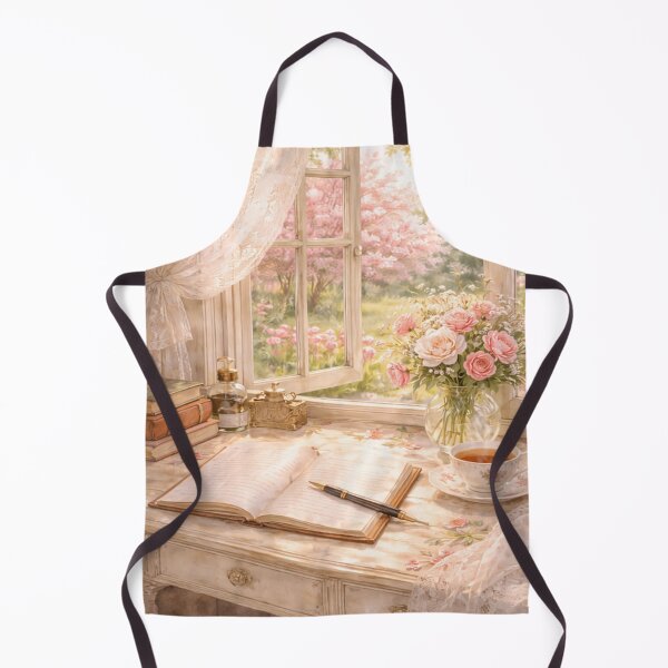 Item preview, Spring Writing Nook Wall Art – Vintage Flower Window Desk Cottagecore Print designed and sold by ArtFreshStudio.