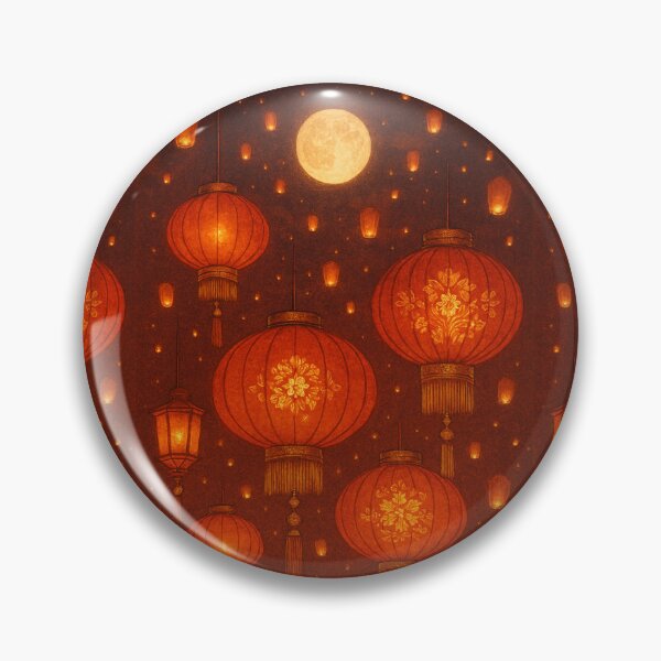 Item preview, Lantern Festival Glowing Night Art – Red & Gold Chinese Lantern Design designed and sold by mbmstores.