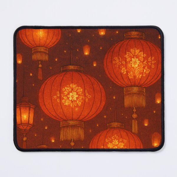 Item preview, Lantern Festival Glowing Night Art – Red & Gold Chinese Lantern Design designed and sold by mbmstores.