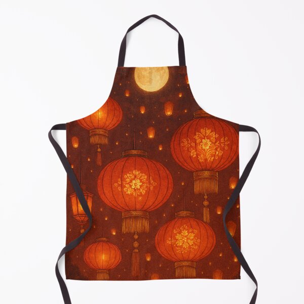 Item preview, Lantern Festival Glowing Night Art – Red & Gold Chinese Lantern Design designed and sold by mbmstores.