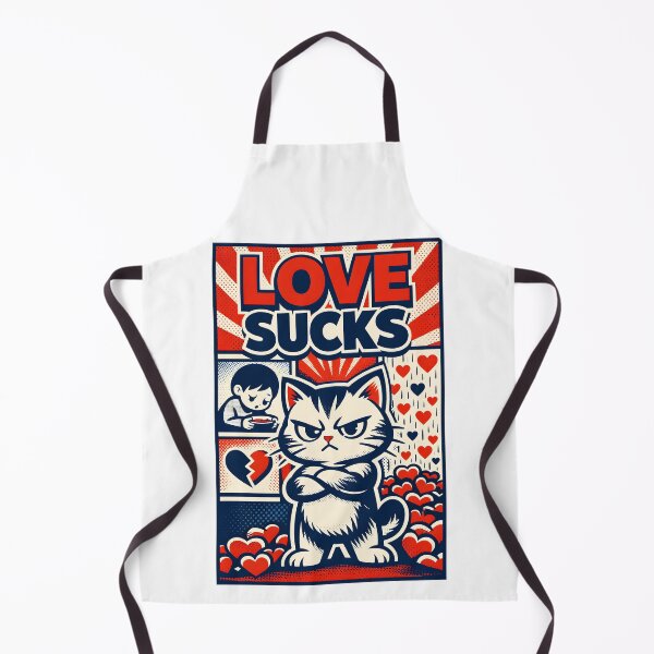 Item preview, Love Sucks – Grumpy Cat Broken Heart Valentine Cartoon designed and sold by ZayCreates.