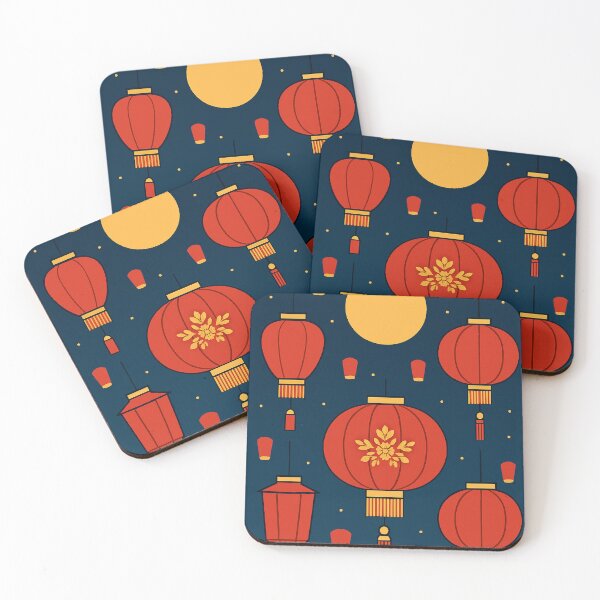 Item preview, Moonlit Lantern Festival Design – Glowing Red Lantern Night Sky Art designed and sold by mbmstores.