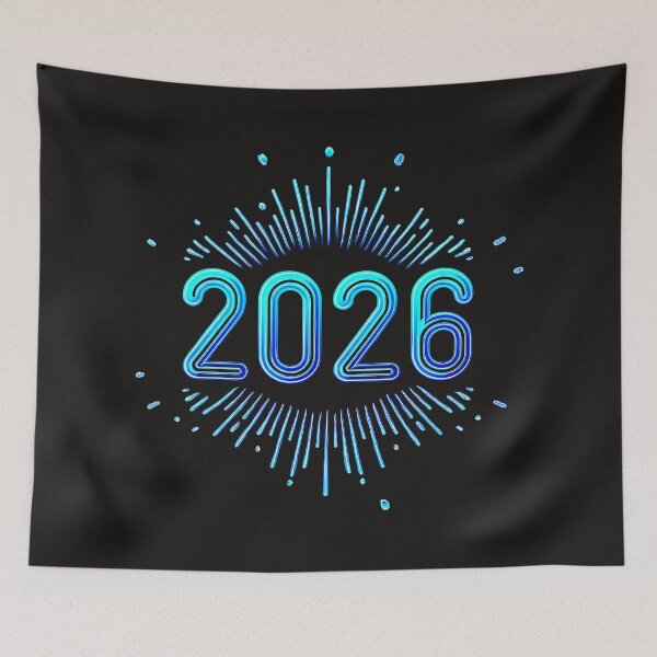 Item preview, 2026 Neon Light Burst | Futuristic New Year Celebration Art designed and sold by RS-Globalist-.