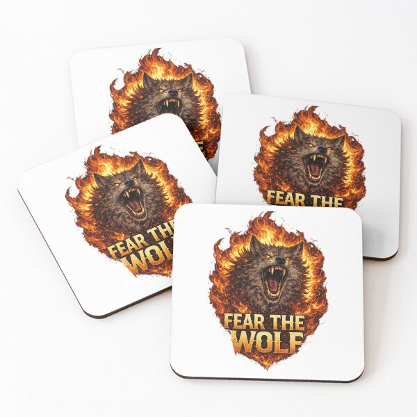 Item preview, Fear The Wolf T-Shirt – Flaming Alpha Wolf Dark Fantasy Graphic Tee designed and sold by VivaThread.