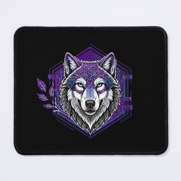 Item preview, Cyber Wolf Tech Art - Futuristic Neon Circuit Alpha Predator Illustration designed and sold by AbulailArt.