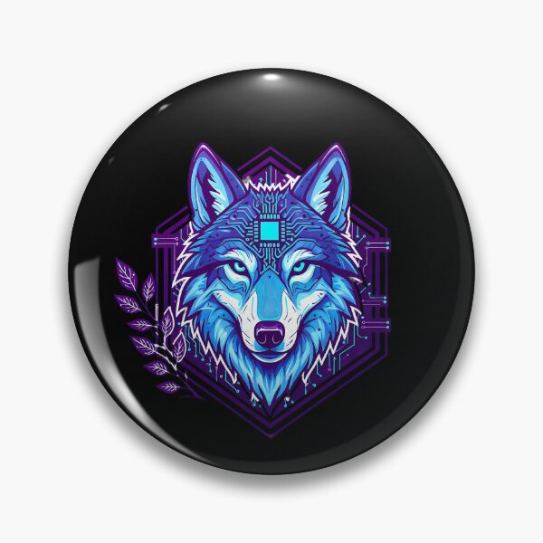 Item preview, Cyber Female Wolf Tech Art - Futuristic Neon Circuit Alpha Predator Illustration designed and sold by AbulailArt.