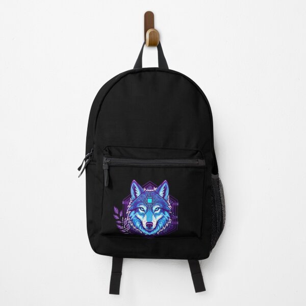 Item preview, Cyber Female Wolf Tech Art - Futuristic Neon Circuit Alpha Predator Illustration designed and sold by AbulailArt.