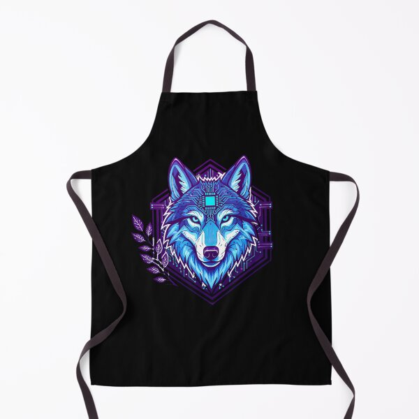 Item preview, Cyber Female Wolf Tech Art - Futuristic Neon Circuit Alpha Predator Illustration designed and sold by AbulailArt.