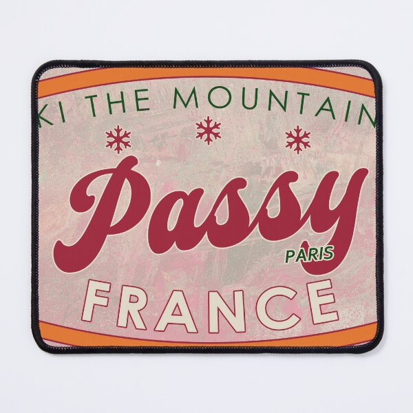 Item preview, Passy, France, Paris, Ski, textured skiing badge designed and sold by Wanderful-roads.