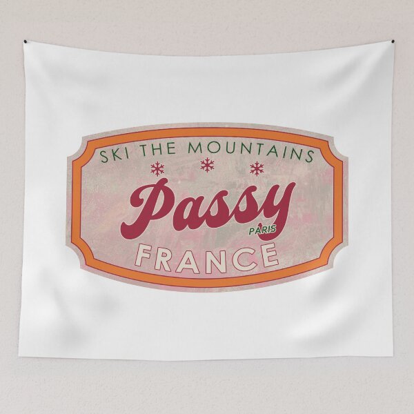 Item preview, Passy, France, Paris, Ski, textured skiing badge designed and sold by Wanderful-roads.