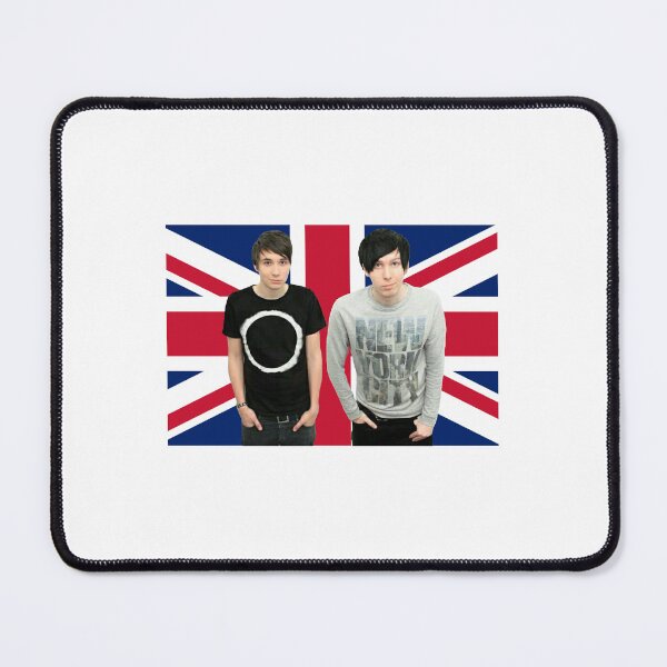 Item preview, Dan and Phil in front of a UK Flag designed and sold by maelrusydesigns.