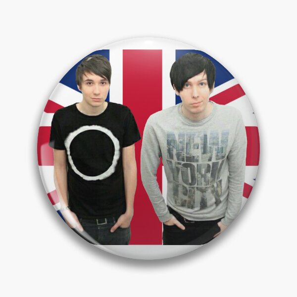 Item preview, Dan and Phil in front of a UK Flag designed and sold by maelrusydesigns.